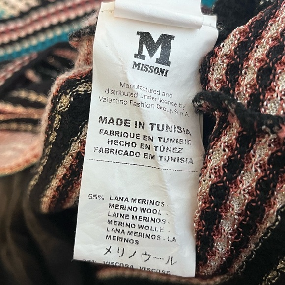 Missoni Striped Wool Blend Sz 8 Knit Metallic V-Neck Babydoll Y2K Dress - Picture 11 of 13